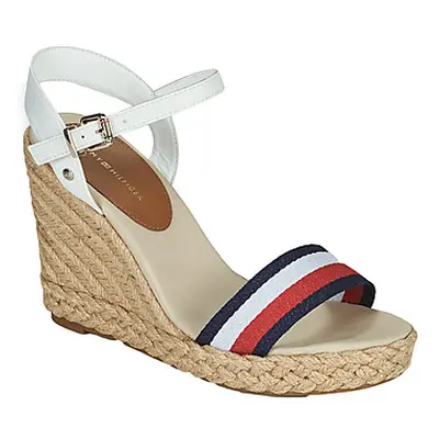 Tommy Hilfiger SHIMMERY RIBBON HIGH WEDGE women's Sandals in White