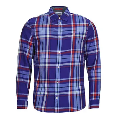 Tommy Jeans TJM CLSC ESSENTIAL CHECK SHIRT men's Long sleeved Shirt in Marine