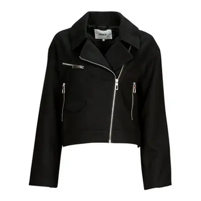 Only ONLNANCY BIKER JACKET OTW women's Leather jacket in Black