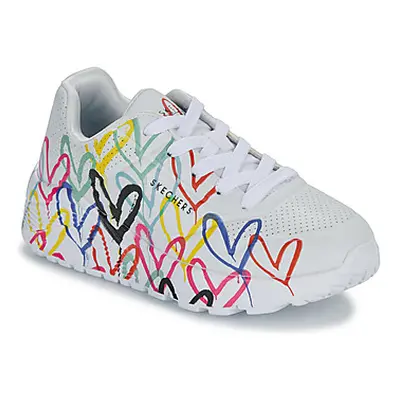 Skechers UNO LITE - GOLDCROWN SPREAD THE LOVE girls's Children's Shoes (Trainers) in White