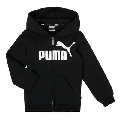 Puma ESSENTIAL BIG LOGO FZ HOODIE boys's Children's sweatshirt in Black