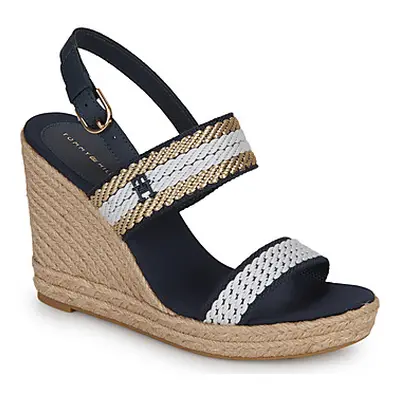 Tommy Hilfiger GOLDEN WEBBING WEDGE women's Sandals in Marine