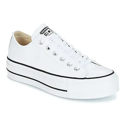 Converse CHUCK TAYLOR ALL STAR LIFT CLEAN OX LEATHER women's Shoes (Trainers) in White