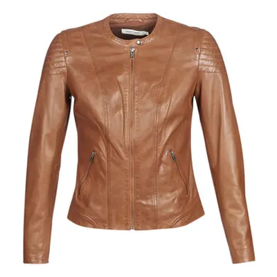 Naf Naf CLIM women's Leather jacket in Brown