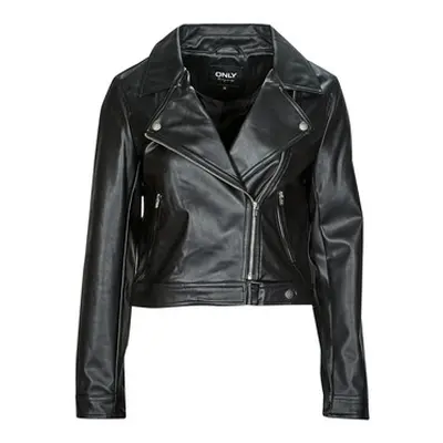 Only ONLBEST FAUX LEATHER BIKER women's Leather jacket in Black