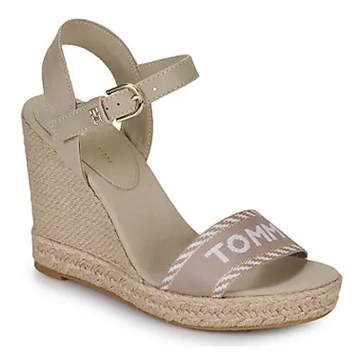 Tommy Hilfiger SEASONAL WEBBING WEDGE women's Sandals in Beige