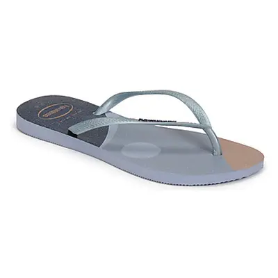 Havaianas SLIM PALETTE GLOW women's Flip flops / Sandals (Shoes) in Blue