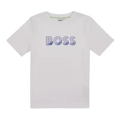 BOSS J25O03-10P-C boys's Children's T shirt in White