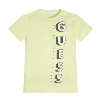 Guess SS T SHIRT boys's Children's T shirt in Beige