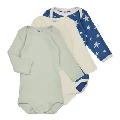 Petit Bateau BODY US ML VINTSTAR PACK X3 girls's Sleepsuits in Multicolour