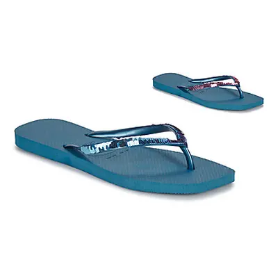 Havaianas SLIM SQUARE MAGIC SEQUIN women's Flip flops / Sandals (Shoes) in Marine