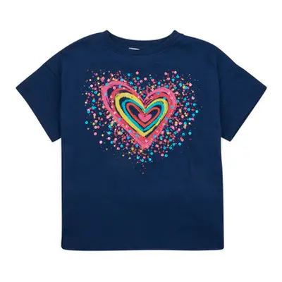 Desigual TS_HEART girls's Children's T shirt in Marine