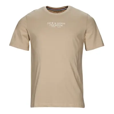 Jack & Jones JPRBLUARCHIE SS TEE CREW NECK men's T shirt in Beige