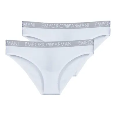 Emporio Armani BI-PACK BRAZILIAN BRIEF PACK X2 women's Knickers/panties in White