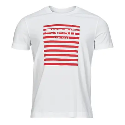 Esprit OCS LOGO STRIPE men's T shirt in White