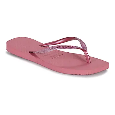 Havaianas SLIM SQUARE GLITTER women's Flip flops / Sandals (Shoes) in Pink