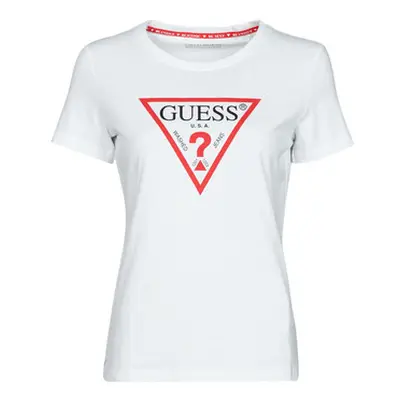 Guess SS CN ORIGINAL TEE women's T shirt in White