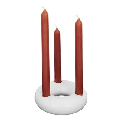 The home deco factory SUPPORT 3 BOUGIES BLANC M24 's Candlesticks, tealight holders in White