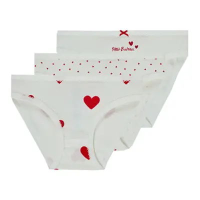 Petit Bateau LOT 3 CULOTTES girls's Knickers/panties in White