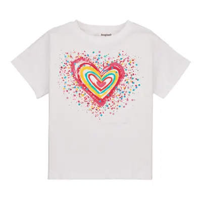 Desigual TS_HEART girls's Children's T shirt in White