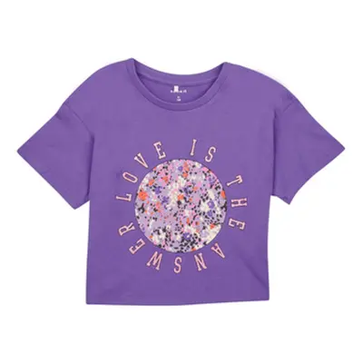 Name it NKFBOLETTE SS LOOSE SHORT TOP girls's Children's T shirt in Purple