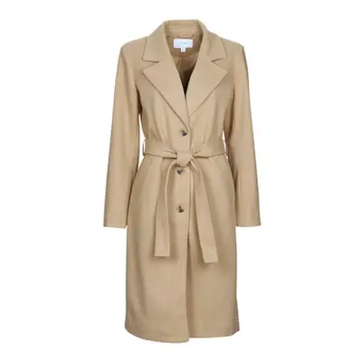 Vila VIPOKO LONG BELT COAT women's Coat in Beige