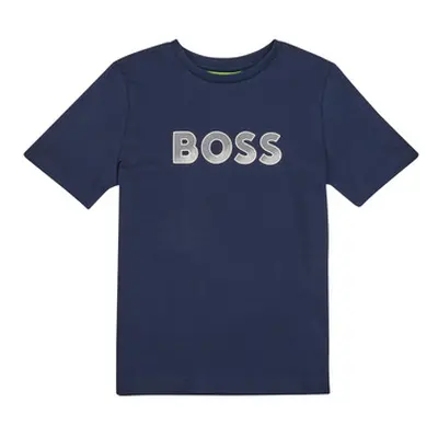 BOSS J25O03-849-C boys's Children's T shirt in Marine