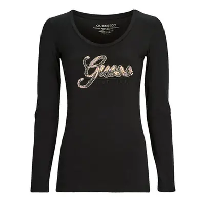 Guess LS SN GUESS SCRIPT TEE women's in Black