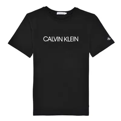 Calvin Klein Jeans INSTITUTIONAL T-SHIRT boys's Children's T shirt in Black