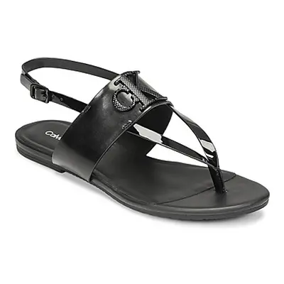 Calvin Klein Jeans FLAT SANDAL TOEPOST HW women's Sandals in Black