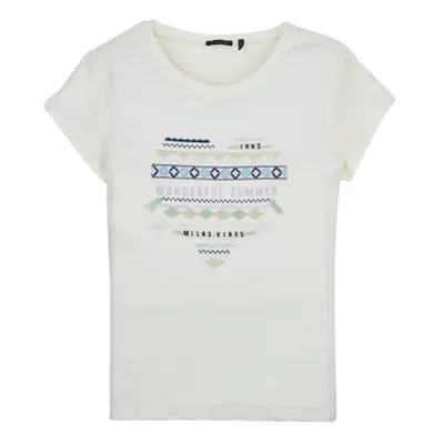 Ikks XW10272 girls's Children's T shirt in White