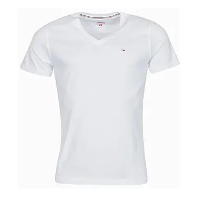 Tommy Jeans TJM ORIGINAL JERSEY TEE V NECK men's T shirt in White