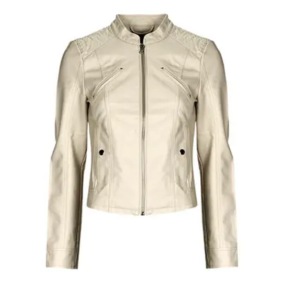 Vero Moda VMFAVODONA COATED JACKET NOOS women's Leather jacket in Beige