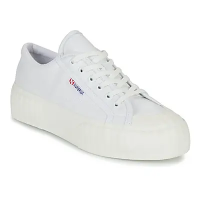 Superga 2630 STRIPE PLATFORM VEGAN women's Shoes (Trainers) in White