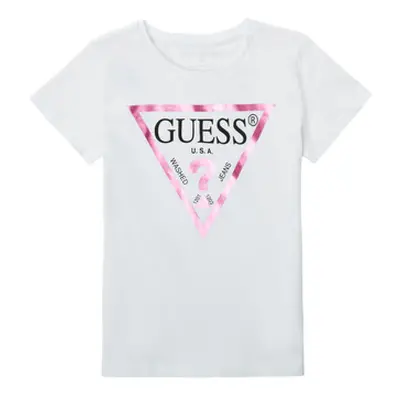 Guess BELINDA girls's Children's T shirt in White