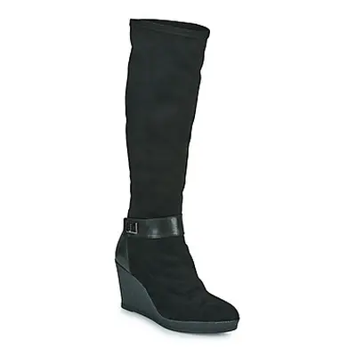 Otess / Zoï 12610-LICRA-ANIL-NOIR women's High Boots in Black