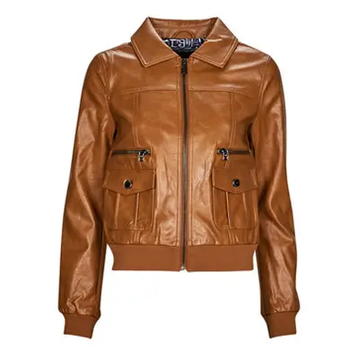 Desigual CHAQ_DALLAS women's Leather jacket in Brown