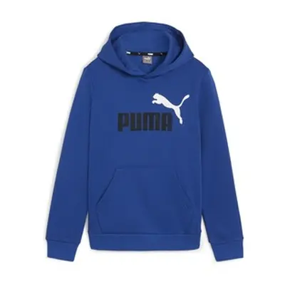 Puma ESS+ 2 COL BIG LOGO HOODIE FL B boys's Children's sweatshirt in Blue