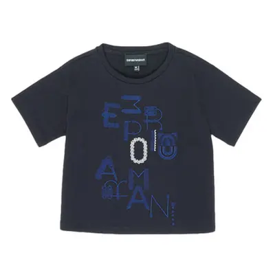 Emporio Armani 6H3T7R-2J4CZ-0926 girls's Children's T shirt in Blue