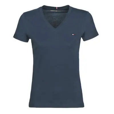 Tommy Hilfiger HERITAGE V-NECK TEE women's T shirt in Blue