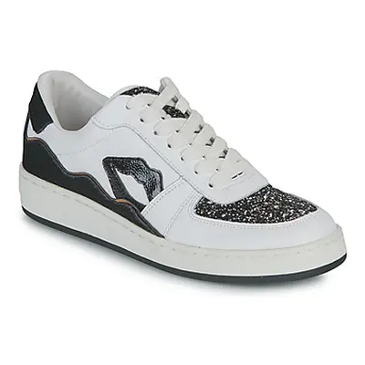 Bons baisers de Paname LOULOU BLANC NOIR GLITTER women's Shoes (Trainers) in White