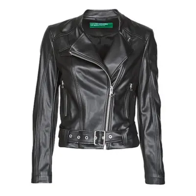 Benetton 2ALB53673 women's Leather jacket in Black