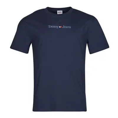 Tommy Jeans TJM CLSC SMALL TEXT TEE men's T shirt in Marine