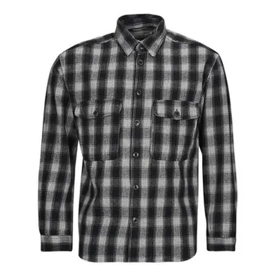 Selected SLHLOOSEMASON-FLANNEL OVERSHIRT NOOS men's Long sleeved Shirt in Marine