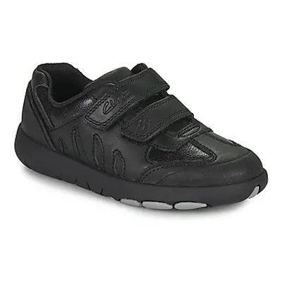 Clarks REX STRIDE K boys's Children's Shoes (Trainers) in Black