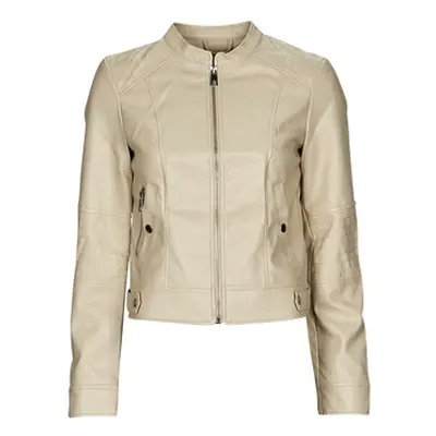 Vero Moda VMLOVE LAVINE SHORT COATED JACKET women's Leather jacket in Beige