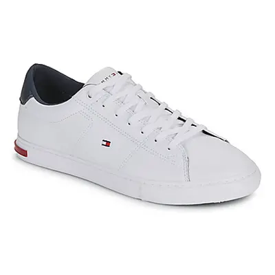 Tommy Hilfiger ESSENTIAL LEATHER DETAIL VULC men's Shoes (Trainers) in White