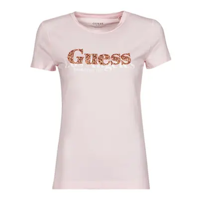 Guess SS CN ASTRELLE TEE women's T shirt in Pink