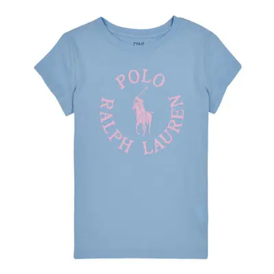 Polo Ralph Lauren SS GRAPHIC T-KNIT SHIRTS-T-SHIRT girls's Children's T shirt in Blue