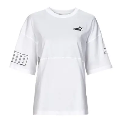 Puma POWER COLORBLOCK women's T shirt in White